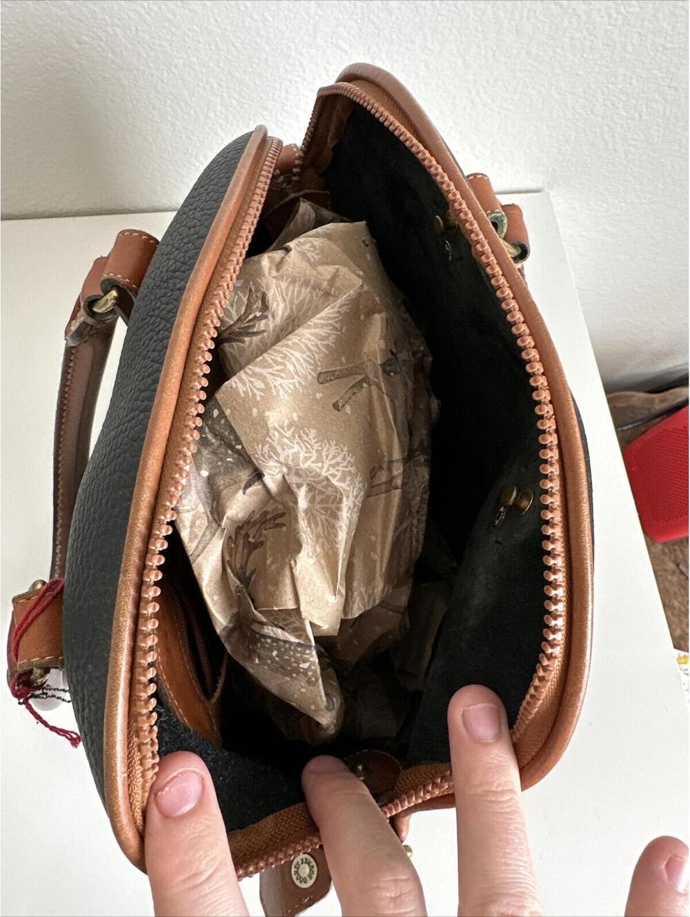 Vintage Dooney and Bourke D&B Norfolk All Weather Leather Satchel Handbag Purse - Picture 8 of 13